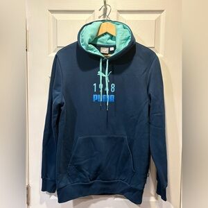 Puma Men's Blue Hoodie with Mint Lining (NWOT)